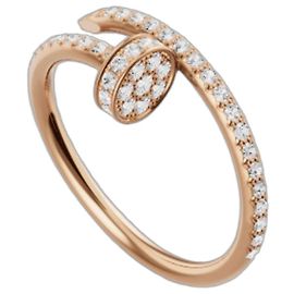 Anillo Cartier Juste Un Clou Modelo Pequeño Semi-Pavé Oro Rosa