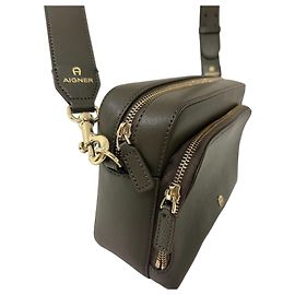 Aigner Borsa a Tracolla in Pelle Kaki