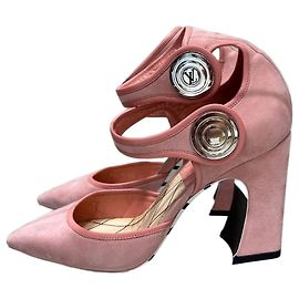 Louis Vuitton Décolleté in camoscio rosa LV Circle EU 38 Usato