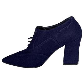 Stivaletti stringati in tessuto blu Chanel - EU 38 Usato