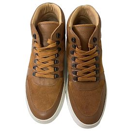 Autre Marque Canal St Martin Sneaker mid-top in pelle e camoscio marrone