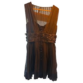 Louis Vuitton Cocktailkleid - Bestickte Seide & Lammleder (Wie neu)