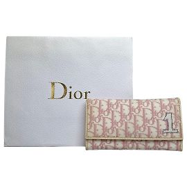 Cartera Vintage Dior Trotter Canvas Cream Pink Silver