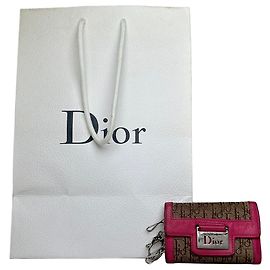 Portachiavi Vintage Dior Oblique Canvas Brown Pink