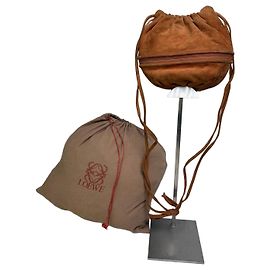 Bolso de cordón Vintage Loewe de gamuza Rust Gold