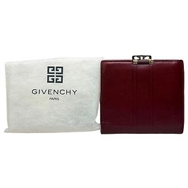 Vintage Givenchy Ledergeldbörse Burgundy Goldener Verschluss