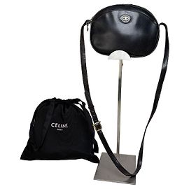 Céline Bolso bandolera vintage Celine de cuero negro