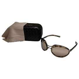 Vintage Bottega Veneta Acetat Sonnenbrille Braun Beige Gold