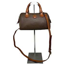 Borsa Vintage Courreges in pelle testurizzata Marrone Oro