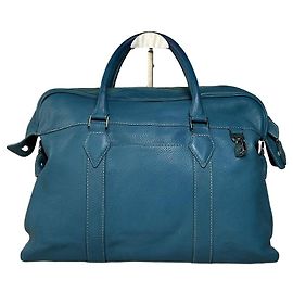 Autre Marque Borsa Duffle in Pelle Texturizzata Vintage Destinys Azzurro