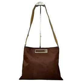 Borsa a tracolla Vintage Givenchy in nylon Marrone Verde Oliva Oro