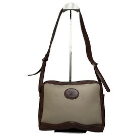 Borsa a Tracolla Vintage Burberry Canvas Beige Brown Gold
