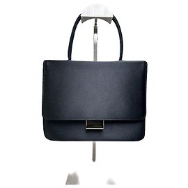 Borsa Vintage Courreges in raso e pelle Nera Argento