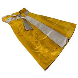 Céline Vestido Vintage Celine de satén de seda Amarillo S