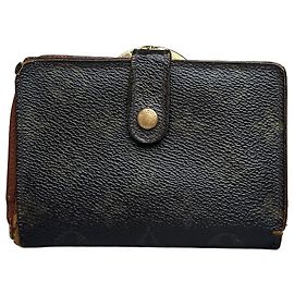 Vintage Louis Vuitton Portemonnaie aus Epi-Leder und Monogram Canvas Schwarz Braun