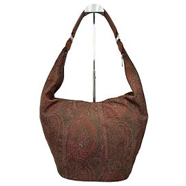 Borsa hobo vintage Etro in tessuto paisley rosso, verde, beige