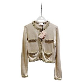 Miu Miu Pailletten Cardigan aus Baumwolle