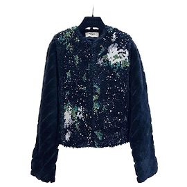 Fendi Mantel aus Baumwolle mit Pelz Leder und Strass