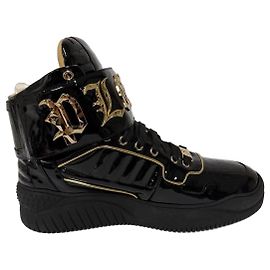 Philipp Plein x Snoop Dogg Sneakers Alte Vernice Nera e Oro