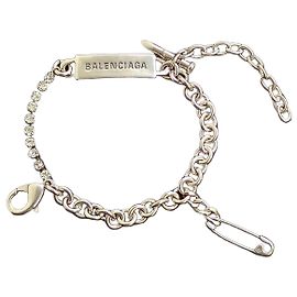 Balenciaga Kettenarmband mit Logo-Plakette und Strass