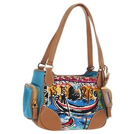 PRADA Handtasche Venice Muster Canvas Multicolor Gold