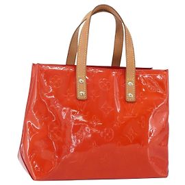 LOUIS VUITTON Monogram Vernis Reade PM Hand Bag Red Rouge M91088 LV