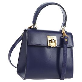 Céline CELINE Hand Bag Leather 2way Purple Gold
