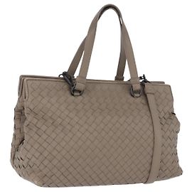 BOTTEGA VENETA INTRECCIATO Hand Bag Leather 2way Gray