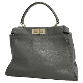 Borsa a mano in pelle Fendi Selleria Peekaboo