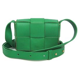 Borsa a tracolla Bottega Veneta Intrecciato Cassette in pelle verde