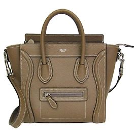 Céline Celine Luggage Nano 189243DRU Borsa a mano/Borsa a tracolla in pelle Grayish