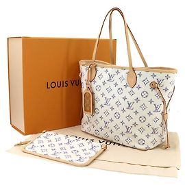 Bolsa Tote Louis Vuitton Neverfull MM em jacquard monograma náutico