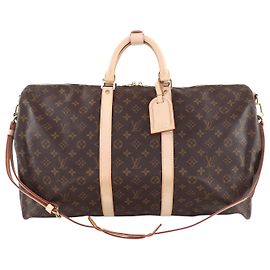 Louis Vuitton Brown Monogram Keepall Bandouliere 55