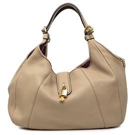 LOEWE Calle Hobo-Tasche aus beigem Kalbsleder