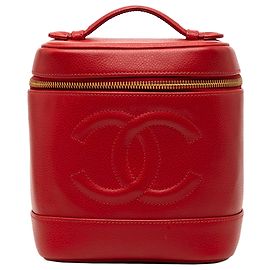 Borsa Vanity Chanel Red CC Caviar