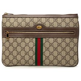 Clutch Gucci Beige GG Supreme Web Ophidia