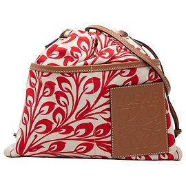 LOEWE Borsa a tracolla con coulisse Anagram Canvas Small William de Morgan Bianca