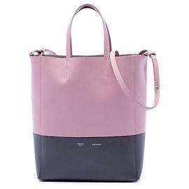 Céline Celine Cabas Verticale Small Bicolore in Pelle di Vitello Granulata Rosa