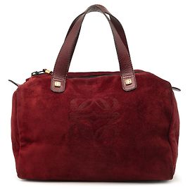 Borsa Boston LOEWE in camoscio rosso Anagram