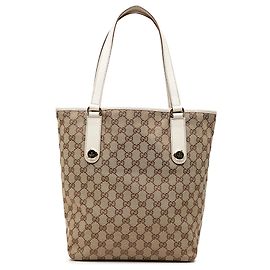 Gucci Beige GG Canvas Charmy Tote