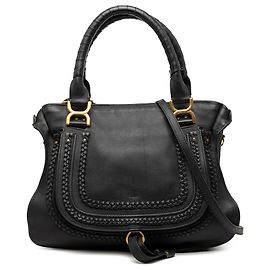 Borsa Satchel Marcie Chloé in pelle nera, taglia Medium