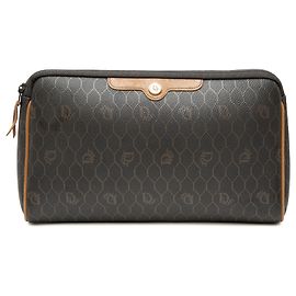 Clutch Dior in tela rivestita motivo a nido d'ape nera