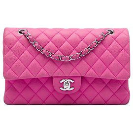 Chanel Pink Medium Classic Caviar Double Flap