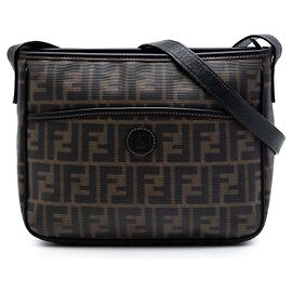 Borsa a tracolla Fendi Brown Zucca Coated Canvas