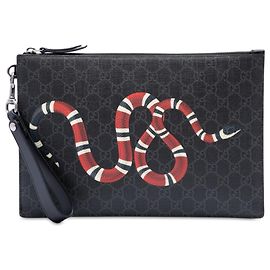 Clutch Gucci Black GG Supreme Kingsnake