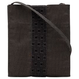 Hermès Pochette Herline em lona cinza