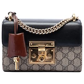 Gucci Beige Small GG Supreme Padlock Crossbody