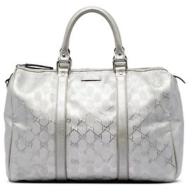 Borsa Gucci Joy Boston Media con Stampa GG Argentata