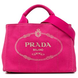 Bolso Tote Prada Small Canvas Canapa Logo Rosa