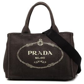 Borsa Tote Prada Small Canvas Canapa Logo Nera